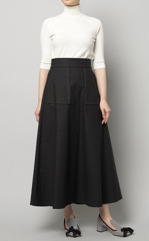 リネン混フレアスカート