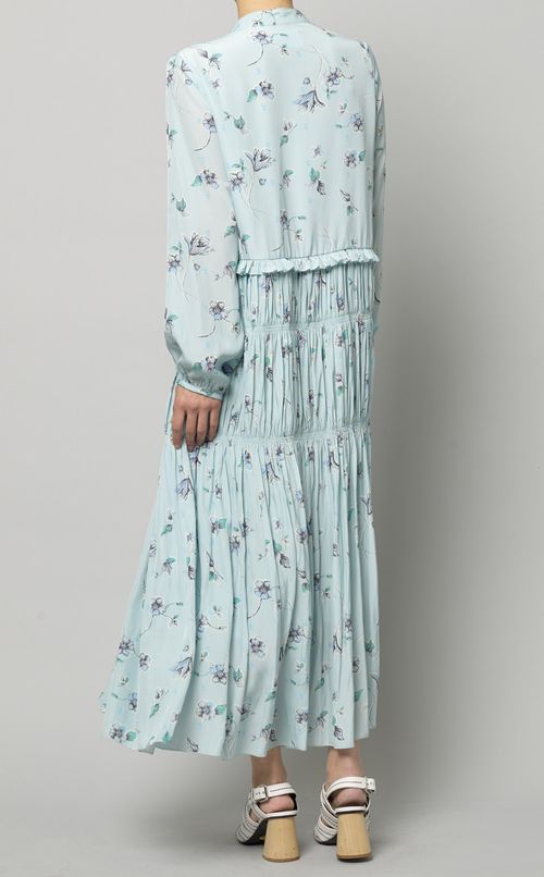 フラワープリントティアードワンピース