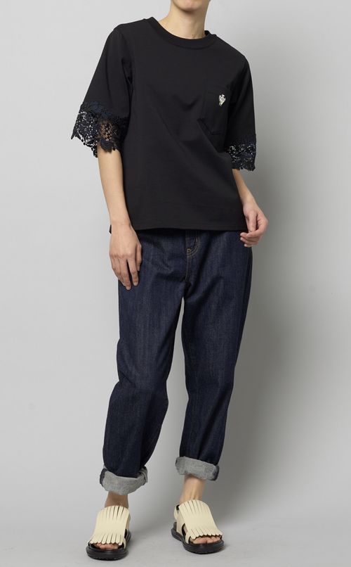 レーススリーブカットソー