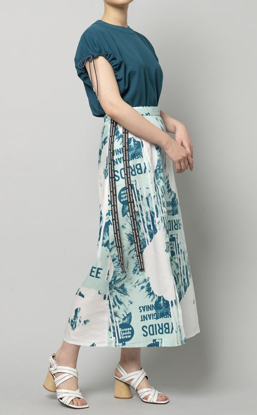 プリントラップスカート