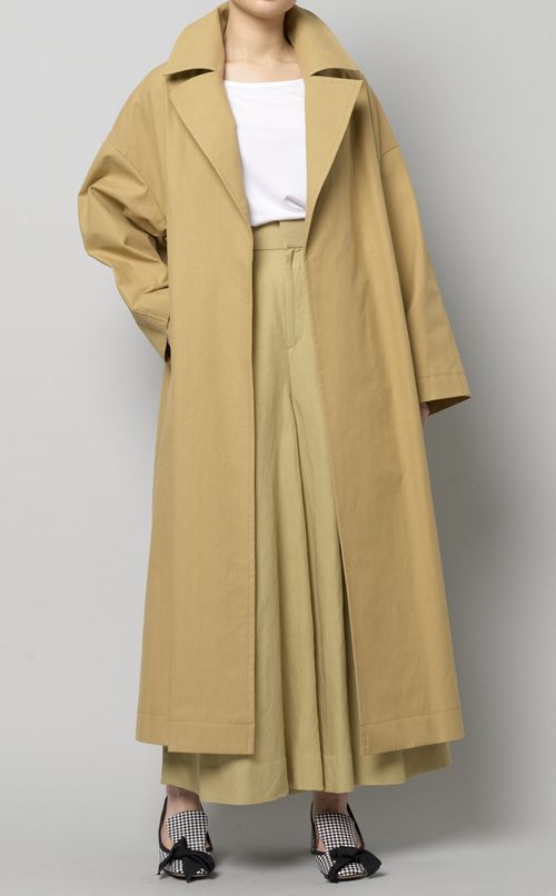 ベルト付コットンロングコート
