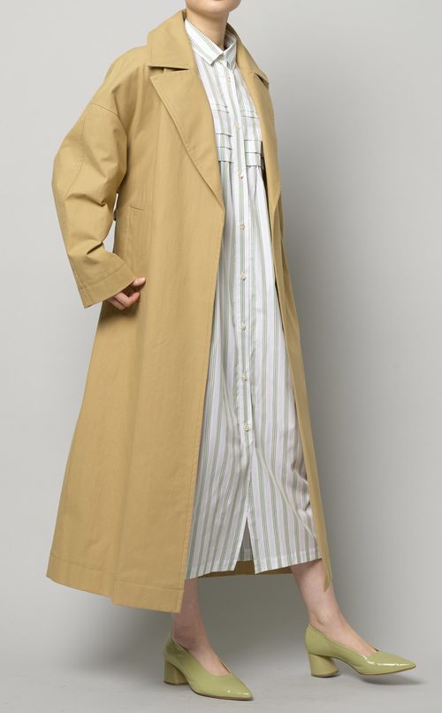 ストライプタックシャツワンピース