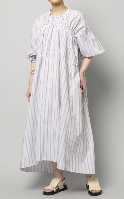 ストライプギャザーワンピース
