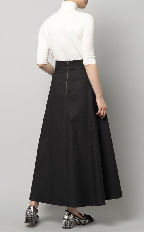 リネン混フレアスカート