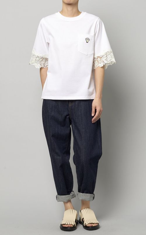 レーススリーブカットソー