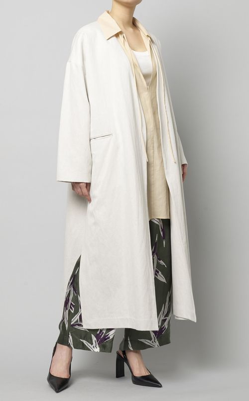 オープンネックロングシャツ