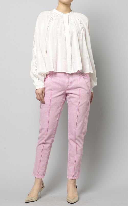 レーススモックギャザーブラウス