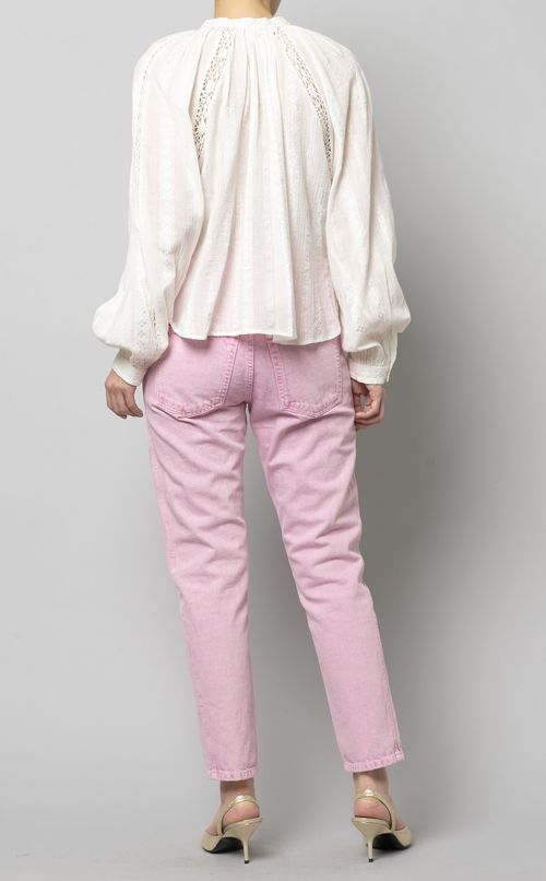 レーススモックギャザーブラウス