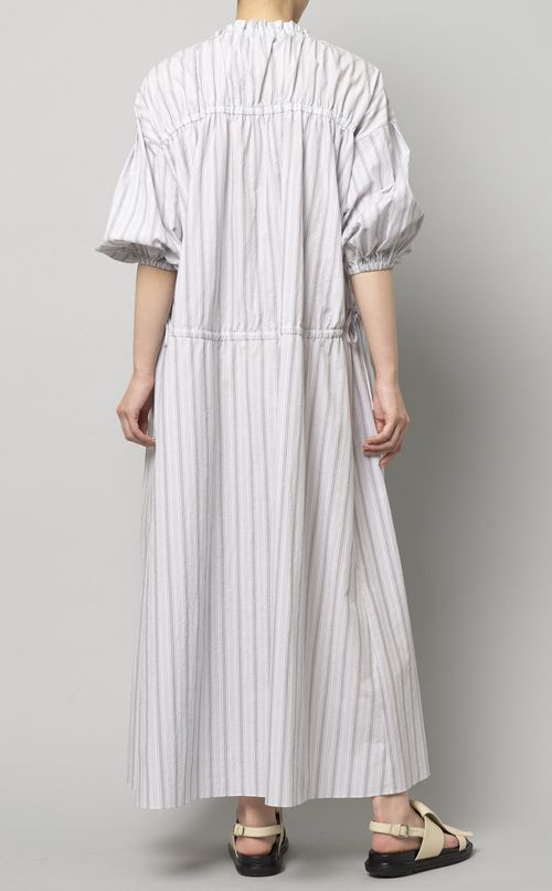 ストライプギャザーワンピース