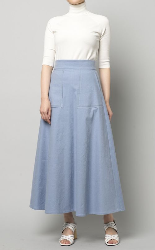 リネン混フレアスカート