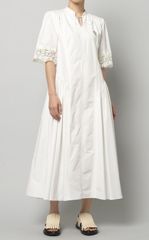 レーススリーブギャザーワンピース