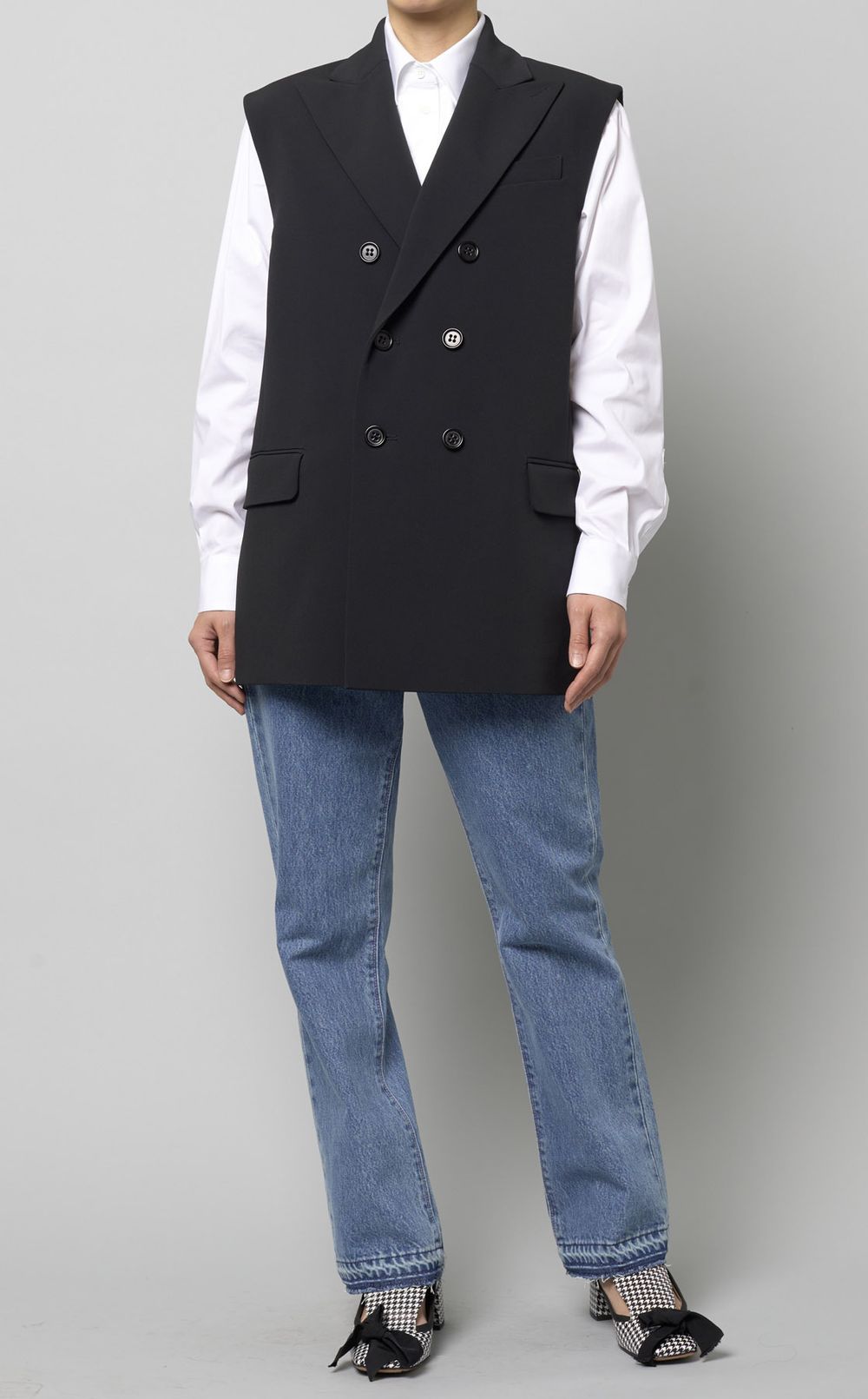 ノースリーブ ジャケット スーツ ダブルブレスト 韓国 r2-406 REDValentino|ノースリーブダブルブレストジャケット