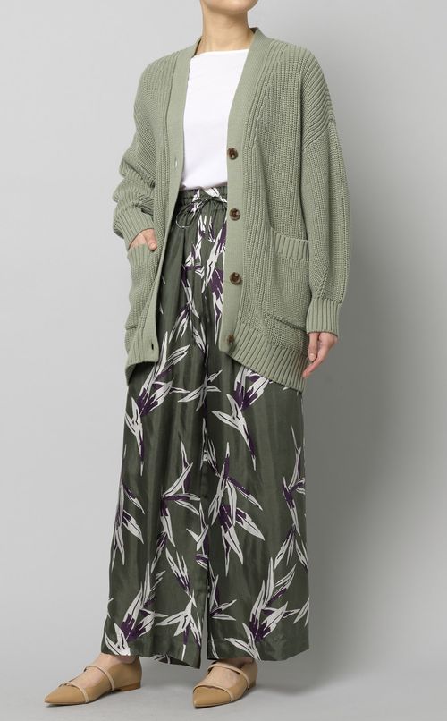 リーフプリントイージーパンツ