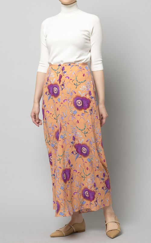 プリントナローロングスカート