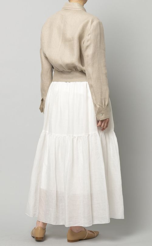 ジップアップリネンショートブルゾン