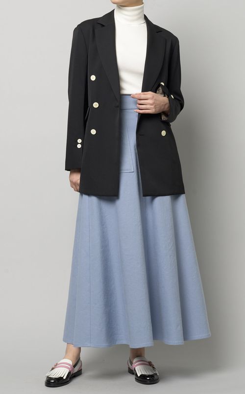 リネン混フレアスカート