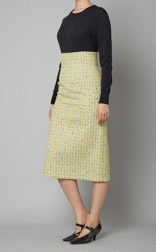 ハイウエストツイードタイトスカート