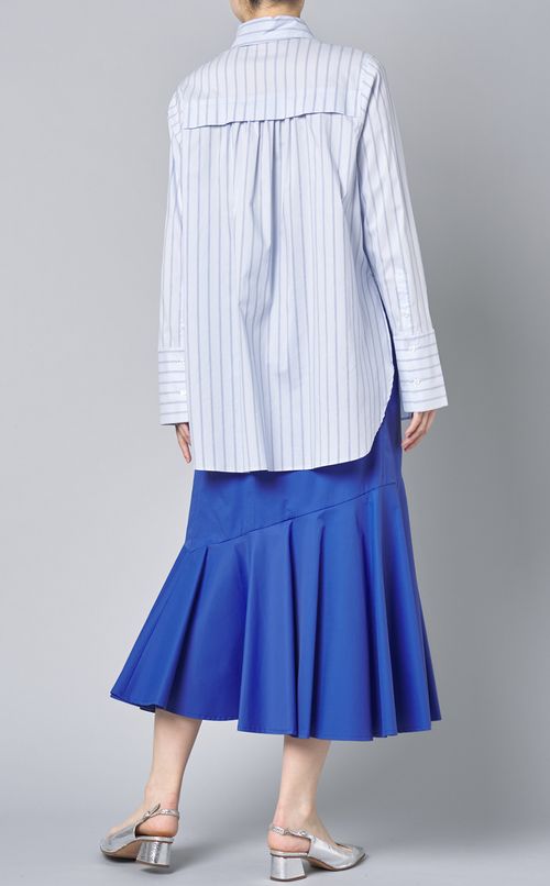 ストライプロングスリットシャツ