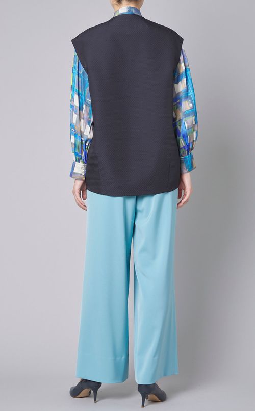 ピンドットコクーンショートジレ