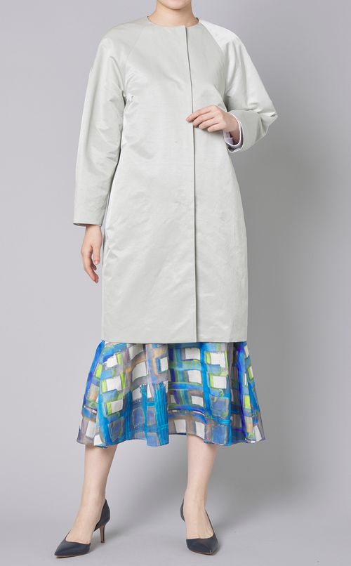 チェックプリントギャザースカート