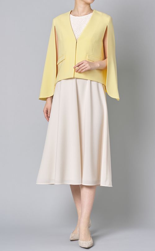 ノーカラーケープジャケット