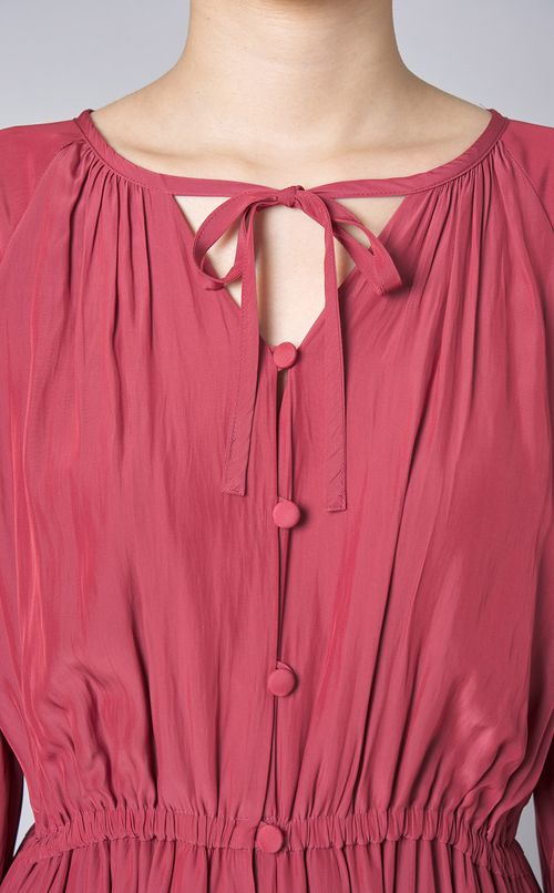 フロントオープンギャザーワンピース