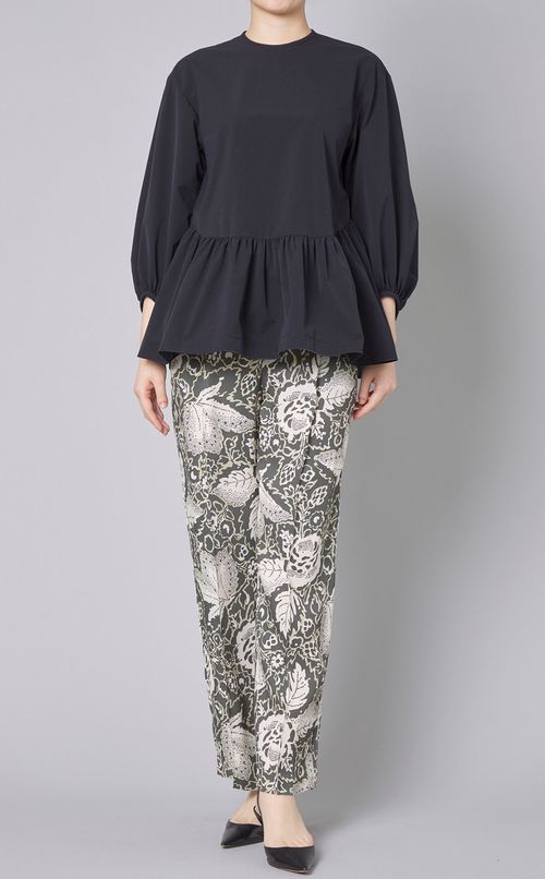 ストレッチタフタティアードブラウス