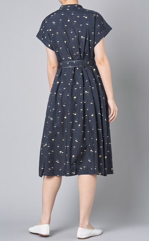 パラソルプリン卜コットンシャツワンピース