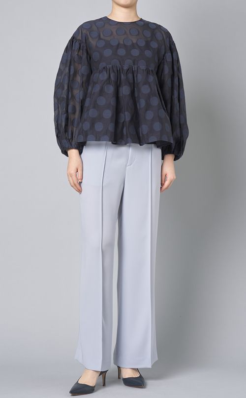 ベルト付ワイドストレートパンツ