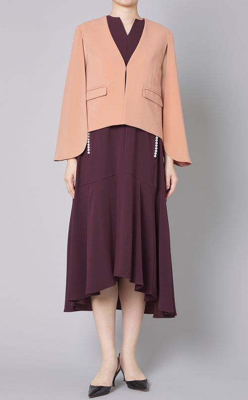 ノーカラーケープジャケット