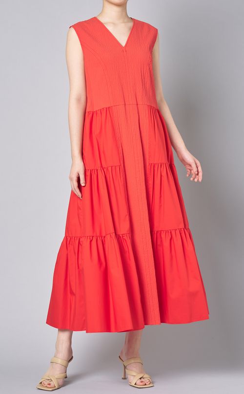 ノースリーブギャザーワンピース