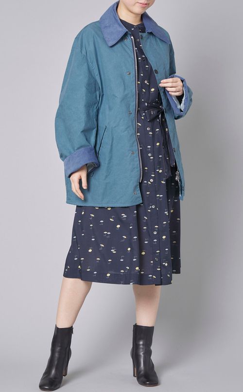 パラソルプリン卜コットンシャツワンピース