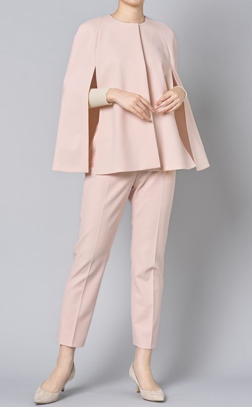 ノーカラーケープジャケット