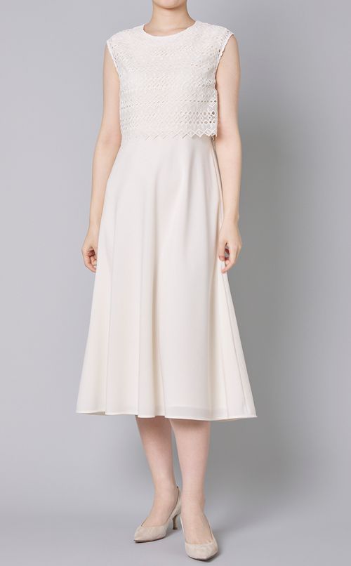 ライトクロスレースノースリーブワンピース