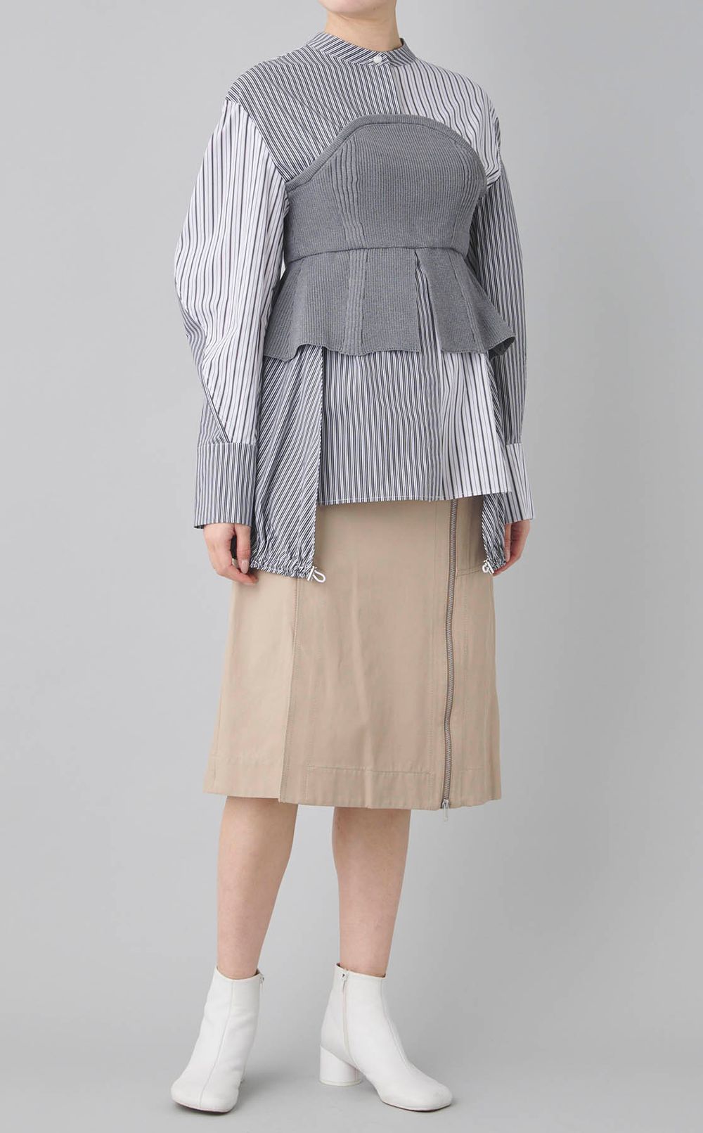 シフォンレイヤードベルテッドスカート