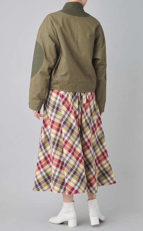 コットン配色ショートブルゾン