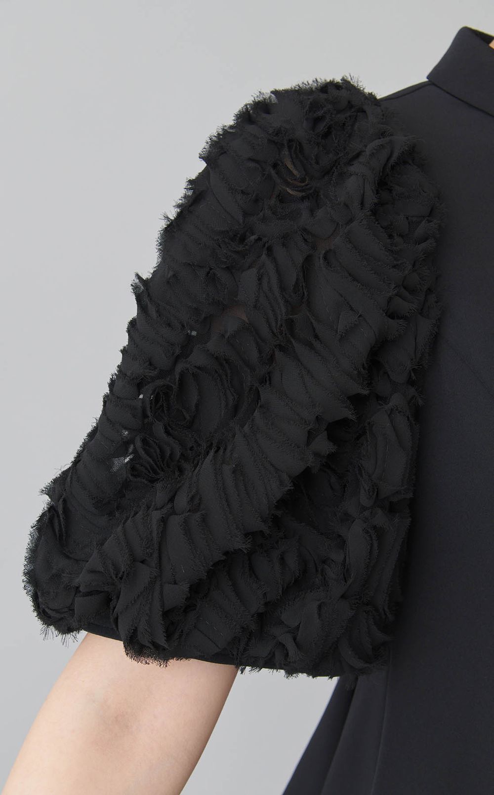 襟付きデザインスリーブブラウス