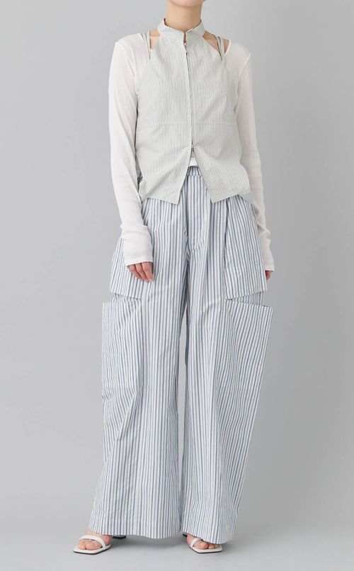 ストライプイージーワイドパンツ