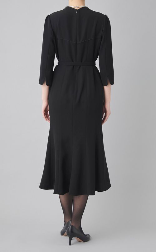 【ブラックフォーマル】別注ダブルクロスロングワンピース