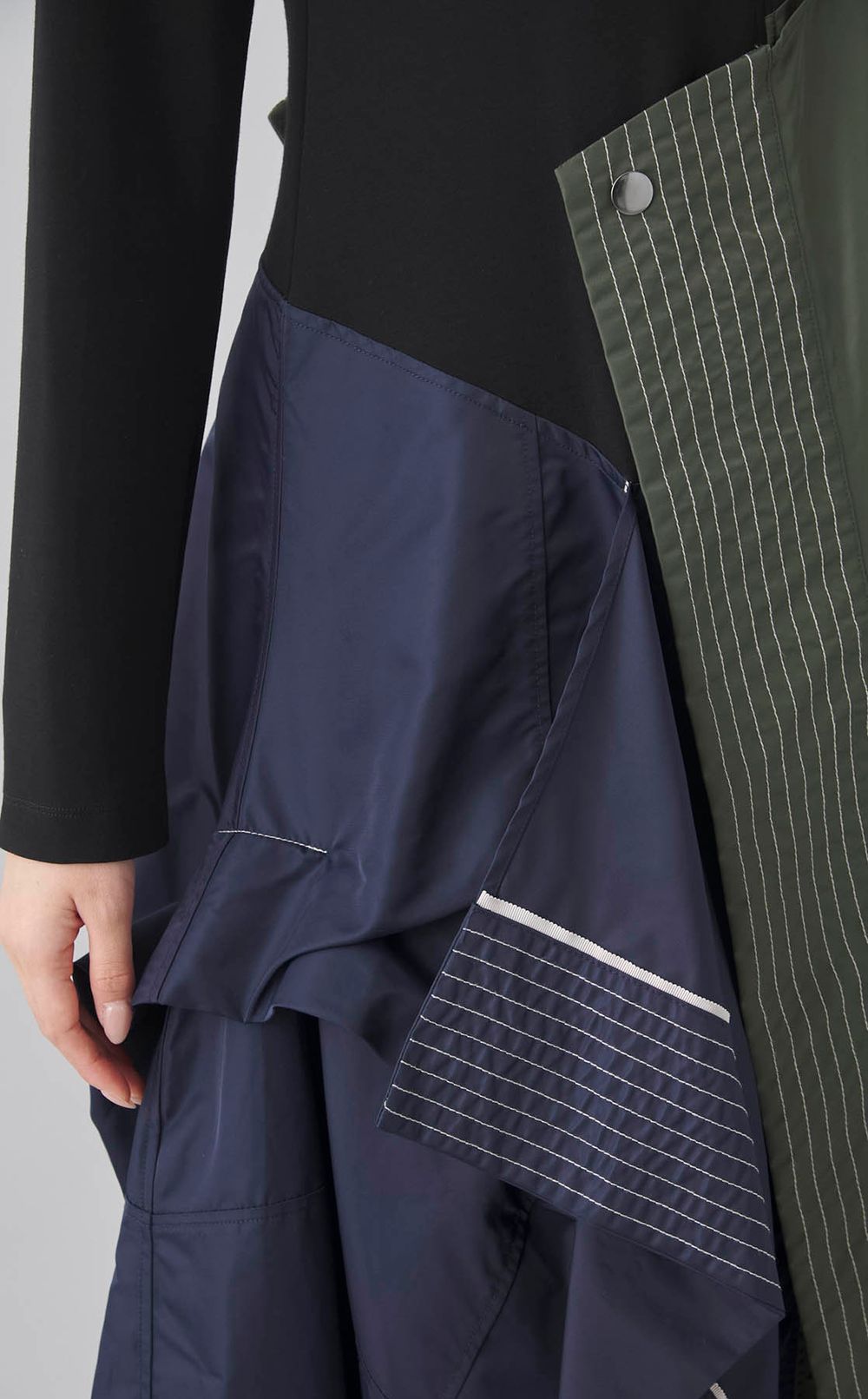 異素材ドッキングラップワンピース