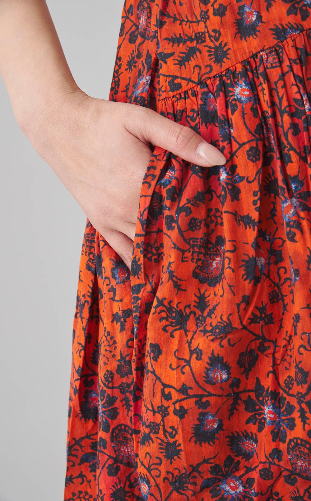 ミニフラワープリントVネックワンピース