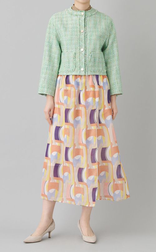 カラースパングルノーカラージャケット