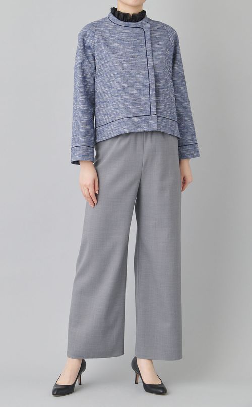 ラメツイードショートノーカラージャケット