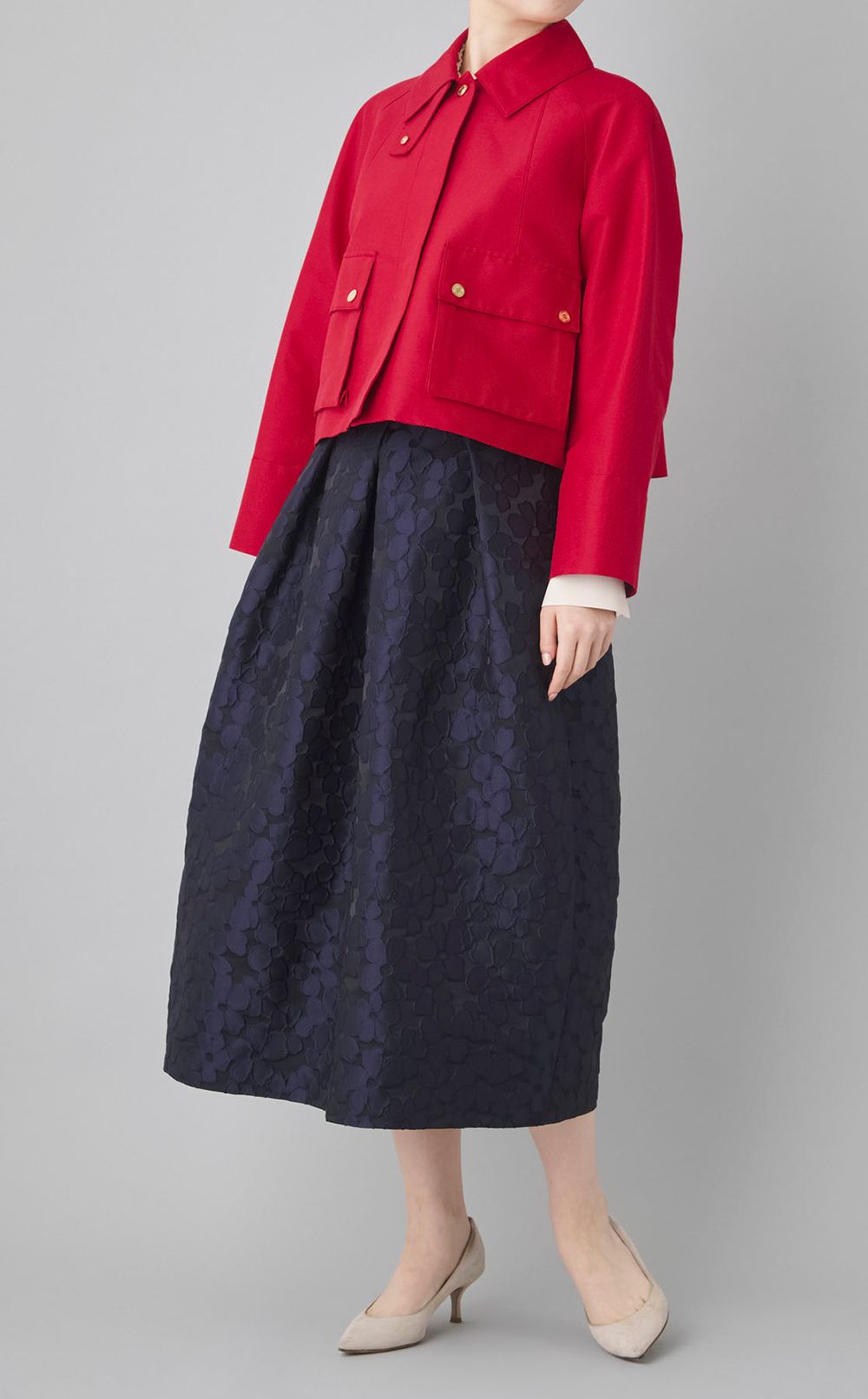 フラワージャガードタックスカート