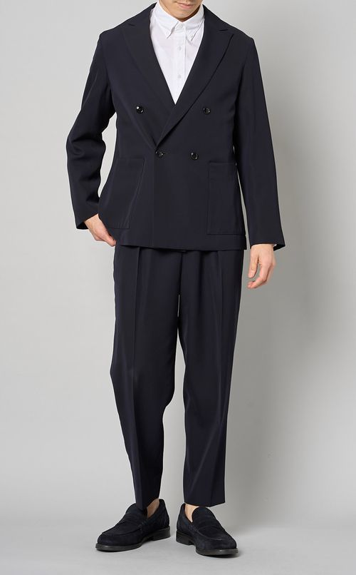 ウールレーヨンツイルダブルジャケット