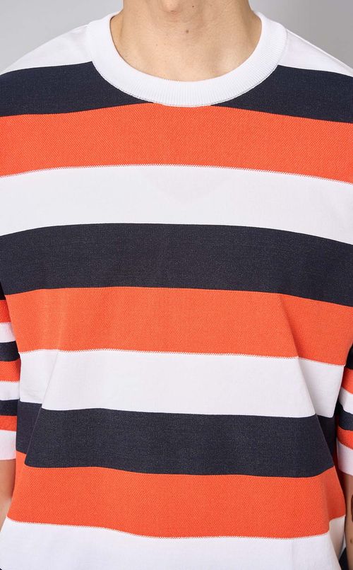 コットンナイロンボーダーニット