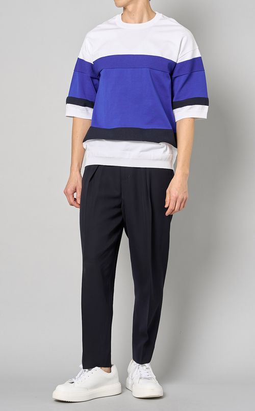 パネルラインニットカットソー