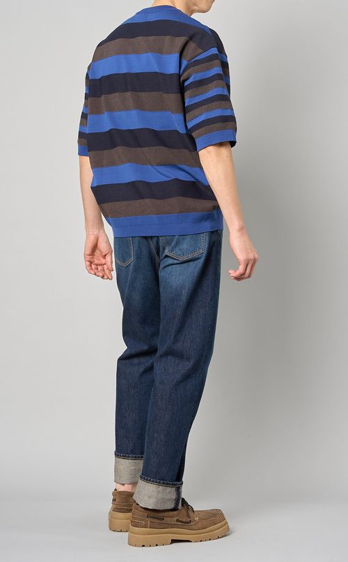 コットンナイロンボーダーニット