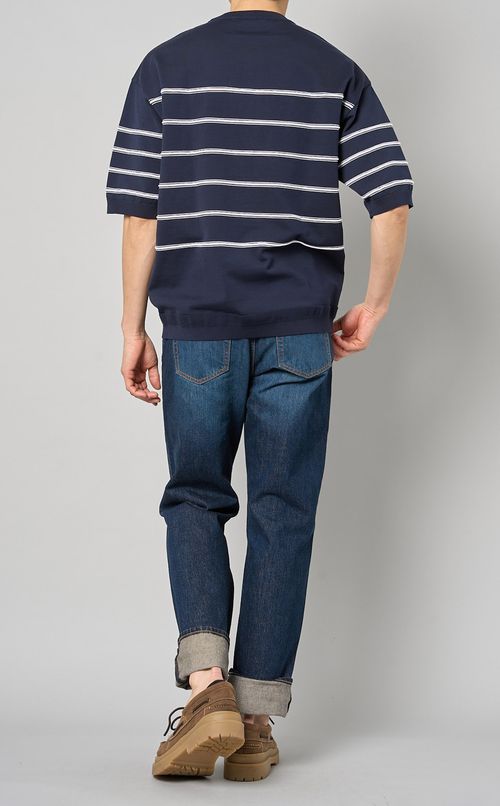 ロープボーダークルーネックニット