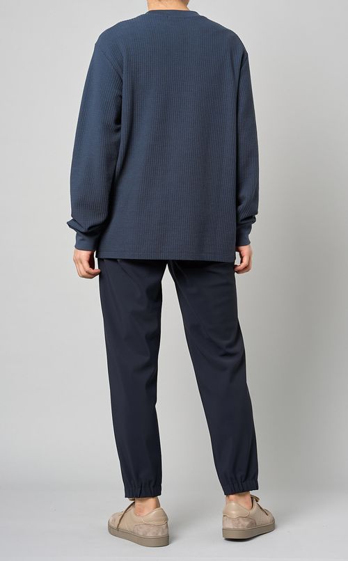 ジャカードワッフルプルオーバー